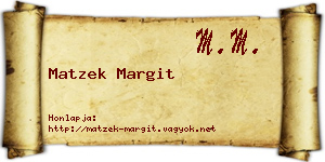 Matzek Margit névjegykártya