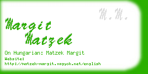 margit matzek business card